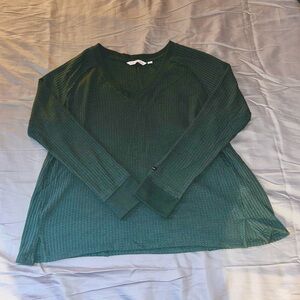 CK Jeans Green Waffle-Knit Top